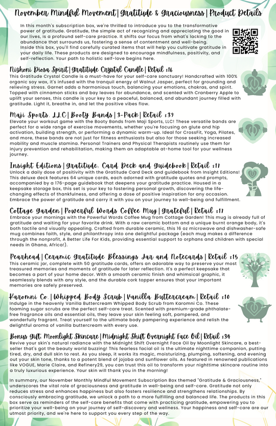 The Mindful Movement | Past Box | November 2023 - Green Dragon Boutique