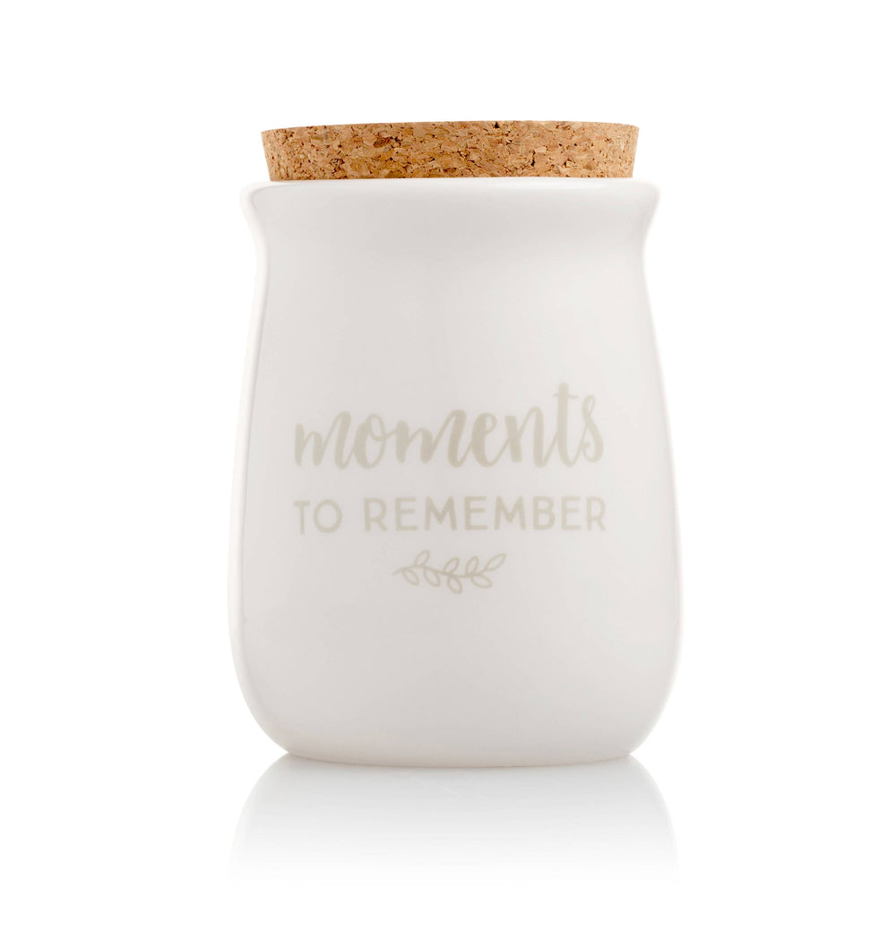 Ceramic Gratitude Blessings Jar & Memory Notecards, White - Green Dragon Boutique