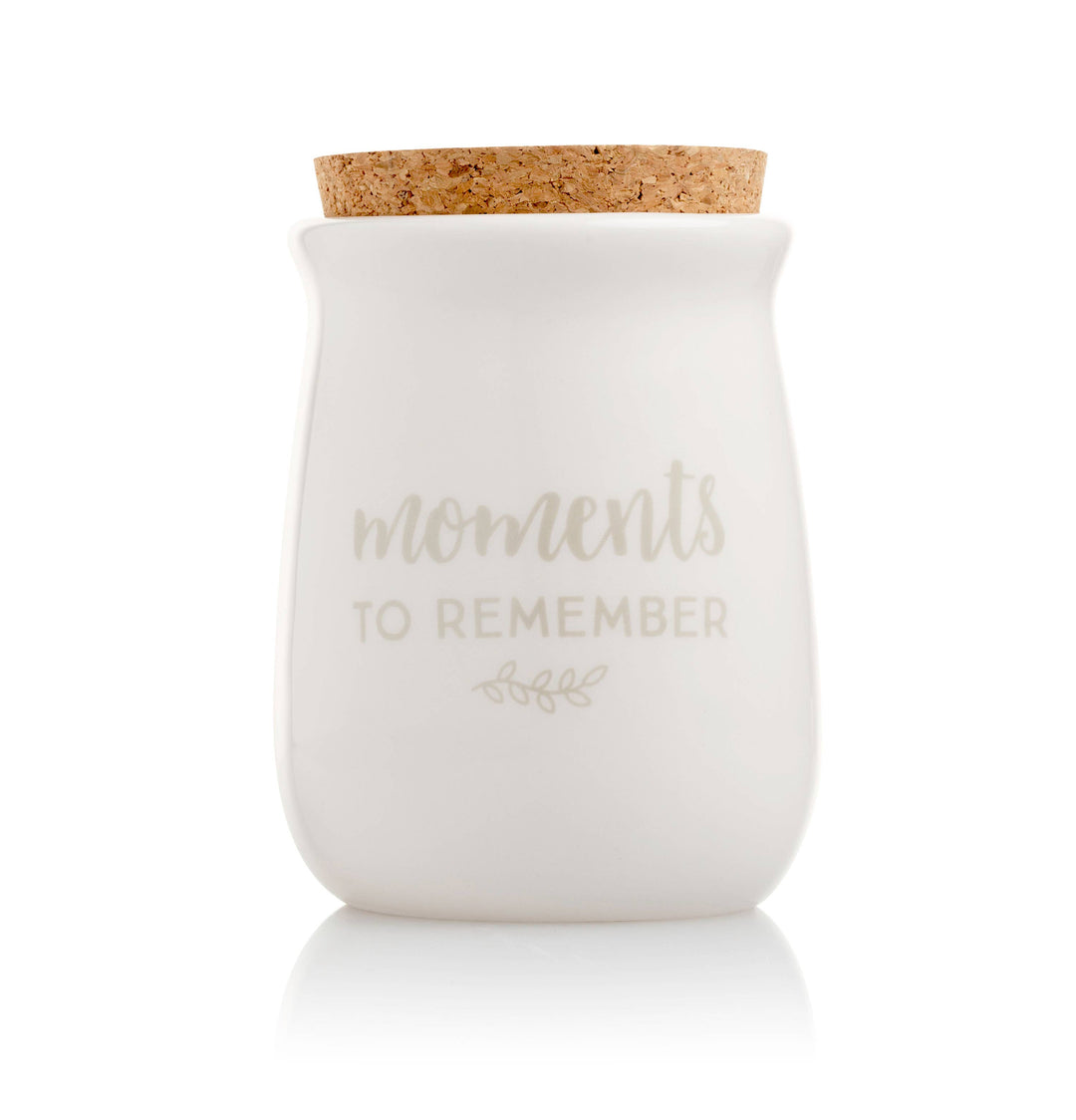 Ceramic Gratitude Blessings Jar & Memory Notecards, White - Green Dragon Boutique