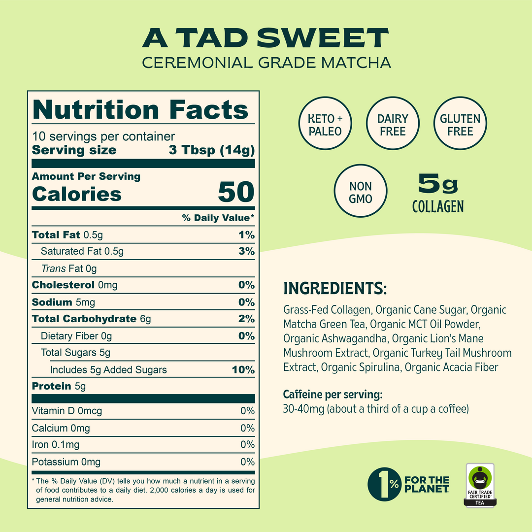Latte Mix | Jibby Coffee | Matcha Super Latte | A Tad Sweet | 10 Servings