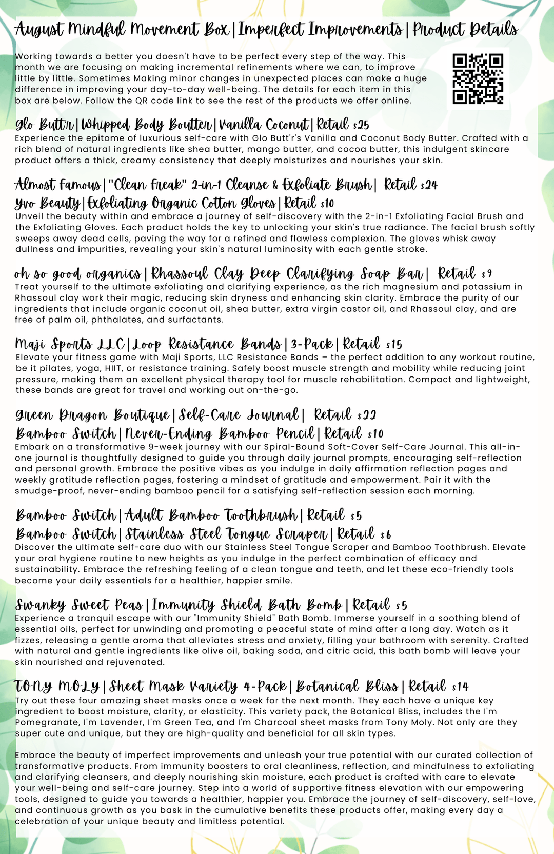 The Mindful Movement | Past Box | August 2023 - Green Dragon Boutique