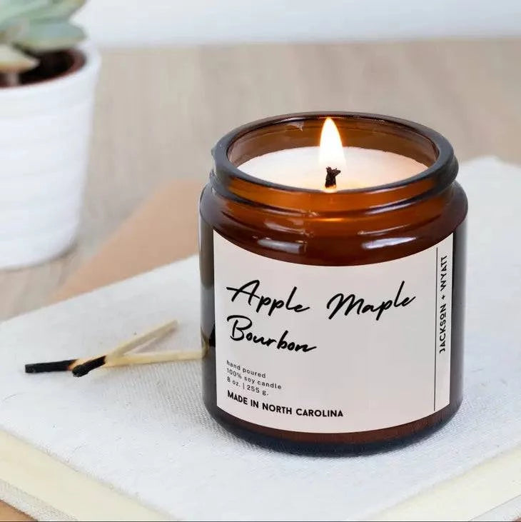 Organic Soy Candle | Jackson + Wyatt | Year Round | Apple Maple Bourbon - Green Dragon Boutique