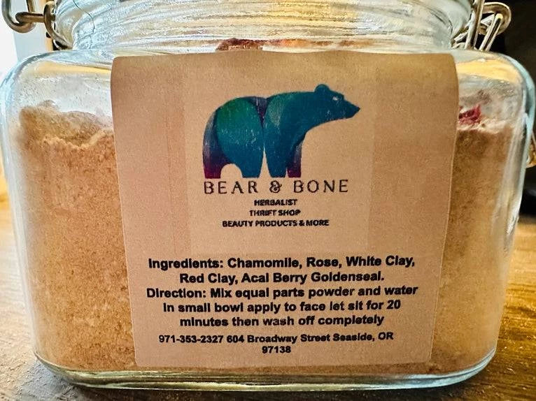 Face Mask | Bear & Bone | Handcrafted Clay Mask - Green Dragon Boutique