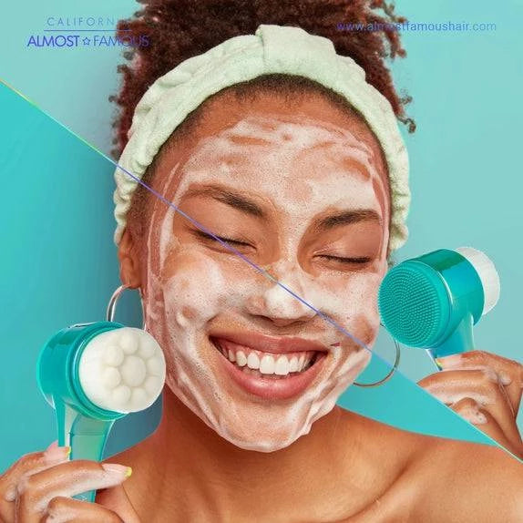 Exfoliating Brush | Almost Famous | "Clean Freak" 2-in-1 Cleanse & Exfoliate Facial Brush - Green Dragon Boutique
