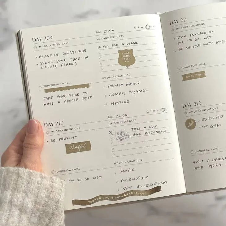 Journal | Blush and Gold | My Daily Self-Care Journal - Green Dragon Boutique