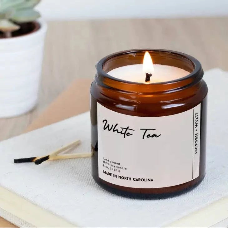 Organic Soy Candle | Jackson + Wyatt | Year Round | White Tea - Green Dragon Boutique