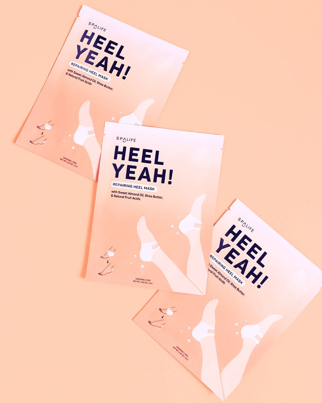 Foot Mask | Spa Life | Heel Yeah! Repairing Heel Mask | 3-Pack