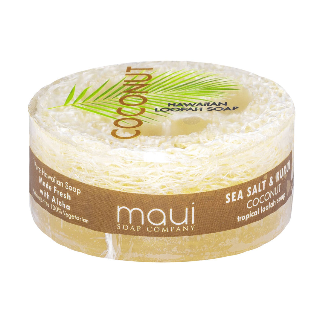 Soap Bar | Maui Soap Co. | Exfoliating Loofah Soap | Coconut Sea Salt & Kukui