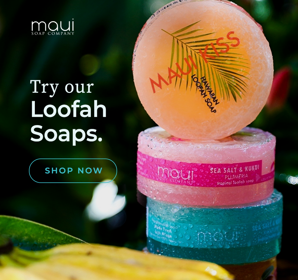 Soap Bar | Maui Soap Co. | Exfoliating Loofah Soap | Coconut Sea Salt & Kukui