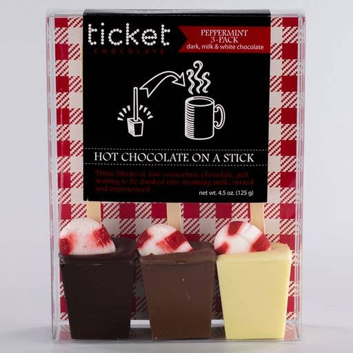 Hot Chocolate on a Stick 3-pack - Peppermint and Holiday: Holiday - Green Dragon Boutique