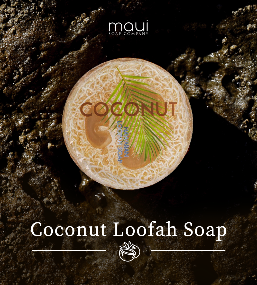 Soap Bar | Maui Soap Co. | Exfoliating Loofah Soap | Coconut Sea Salt & Kukui