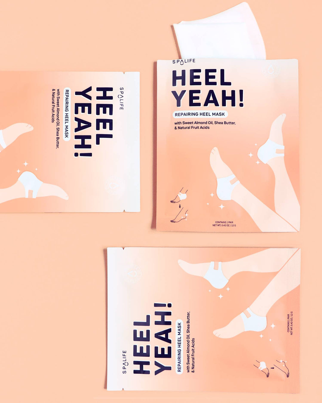 Foot Mask | Spa Life | Heel Yeah! Repairing Heel Mask | 3-Pack