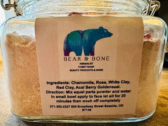 Face Mask | Bear & Bone | Handcrafted Clay Mask - Green Dragon Boutique