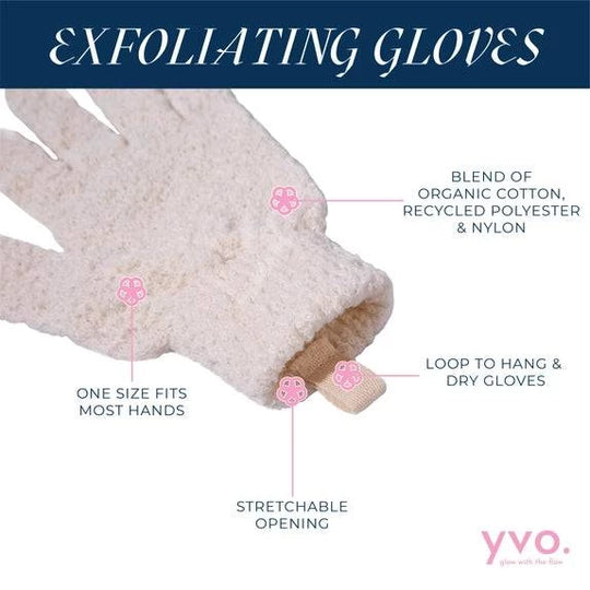 Exfoliating Gloves | YVO | Organic Cotton Gloves - Green Dragon Boutique