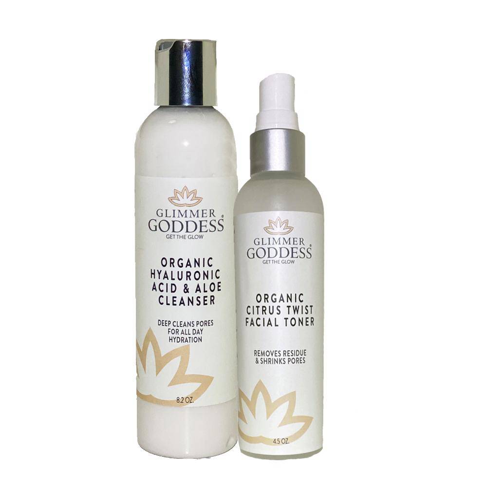 Face Cleanser | Glimmer Goddess | Organic Face Cleansing Duo