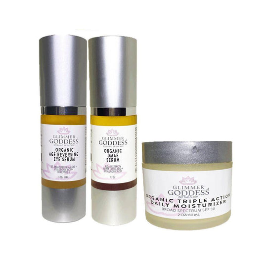 Face Care Set | Glimmer Goddess | Organic Anti-Wrinkle Rejuvenation Kit