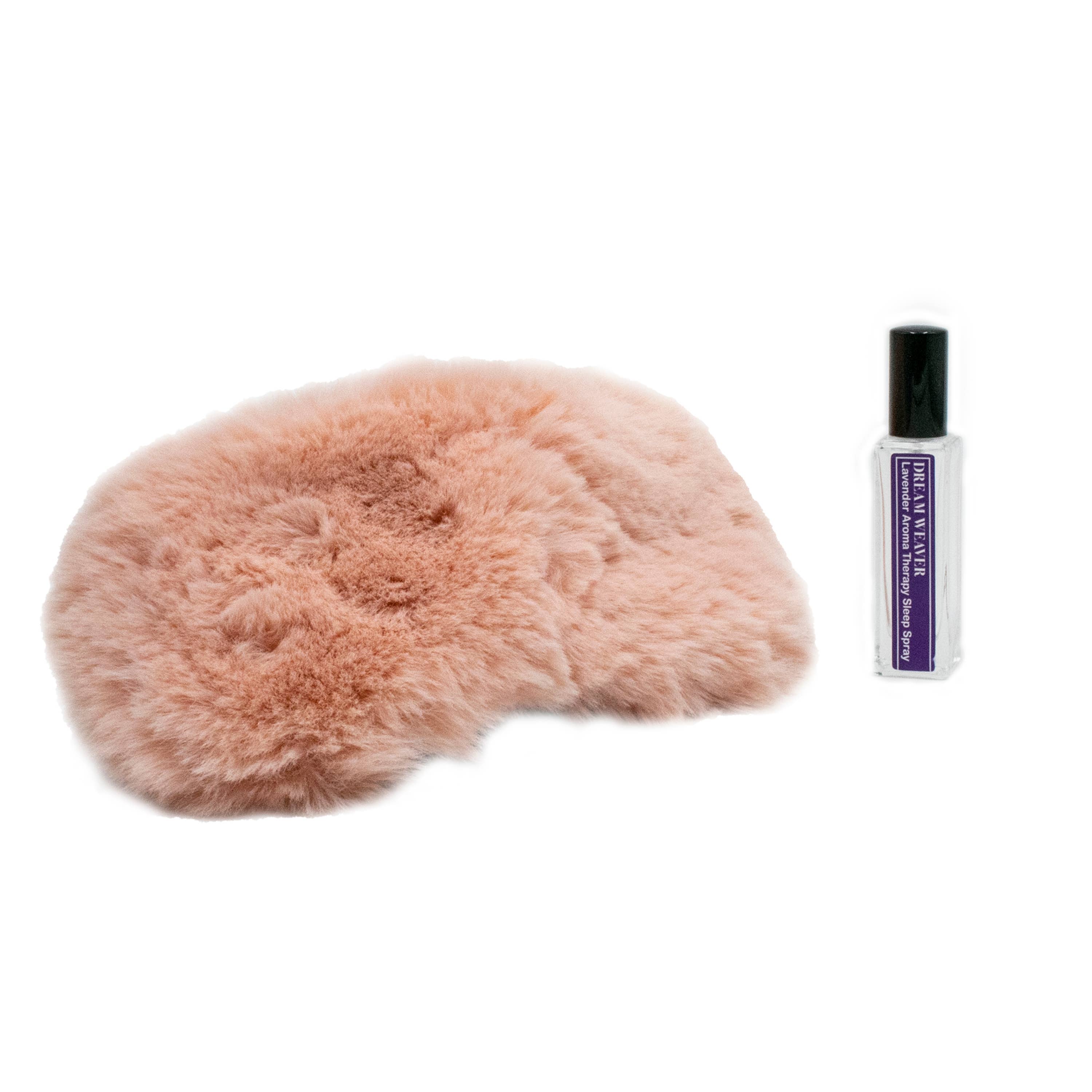 Fur Sleep Mask with Lavender Essential Oil Spray, Pink - Green Dragon Boutique