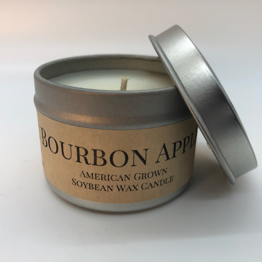 Candle | Prairie Fire Candles | Bourbon Apple Soy Candle | 2 oz Travel Tin