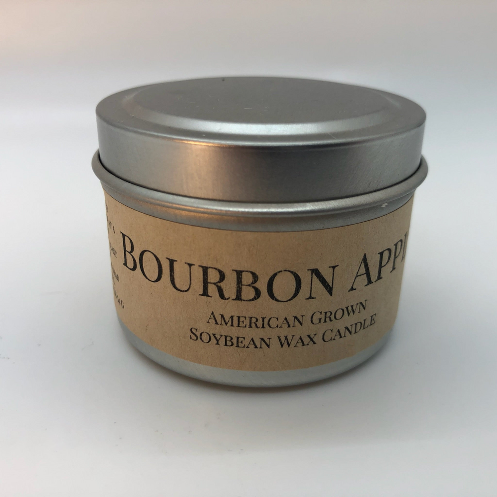 Candle | Prairie Fire Candles | Bourbon Apple Soy Candle | 2 oz Travel Tin
