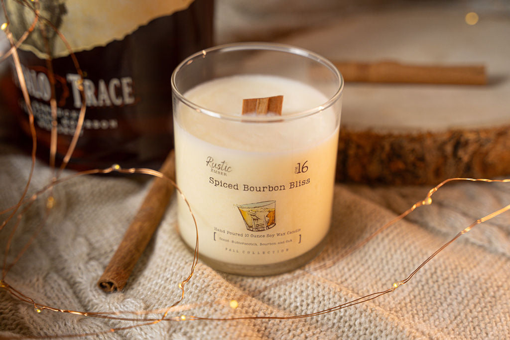 Organic Soy Candle | Rustic Ember | Spiced Bourbon Bliss | 10 Ounce
