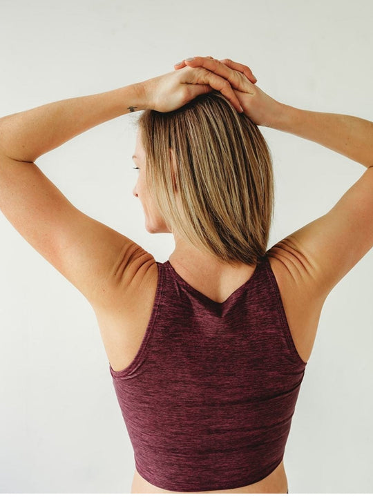 Top | Colorado Threads | Native Crop Top | Burgundy