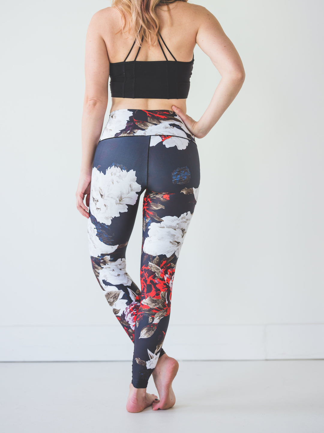 Yoga Pants | Colorado Threads | Black Floral Yoga Pants