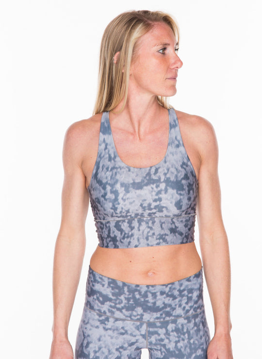 Sports Bra | Colorado Threads | Grey Fog Longline Sports Bra