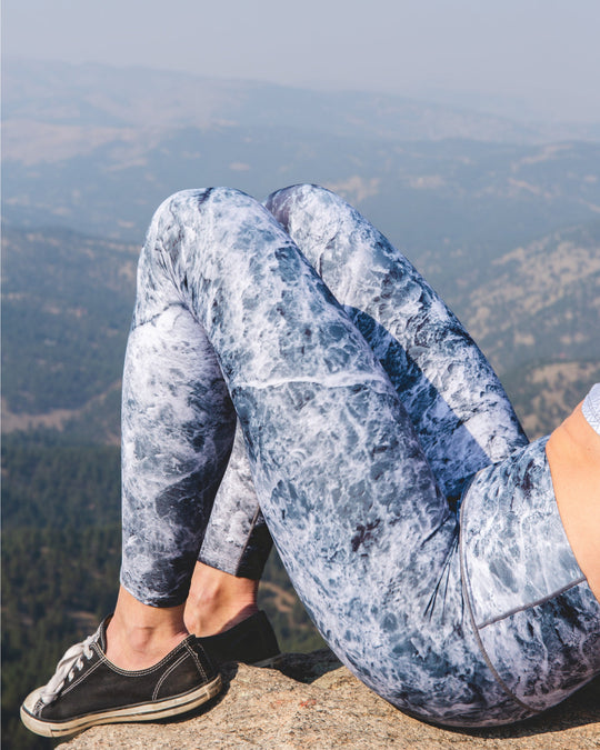 Yoga Pants | Colorado Threads | Grey Marble Yoga Pants