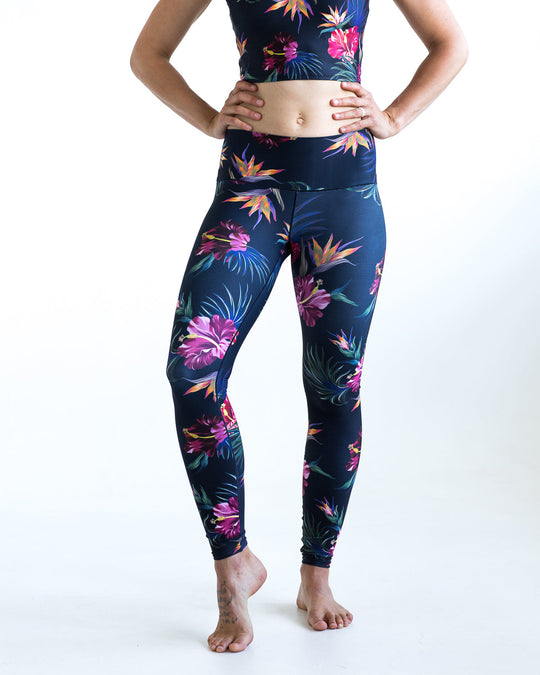 Yoga Pants | Colorado Threads | Tropical Floral Yoga Pants