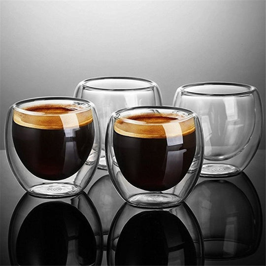 Coffee Glass | Brown Shots Coffee | Heat-resistant Double Wall Glass Cup